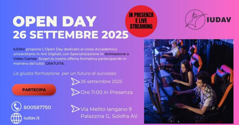 OPEN DAY SETTEMBRE 2025 IUDAV GRAFICA SITO